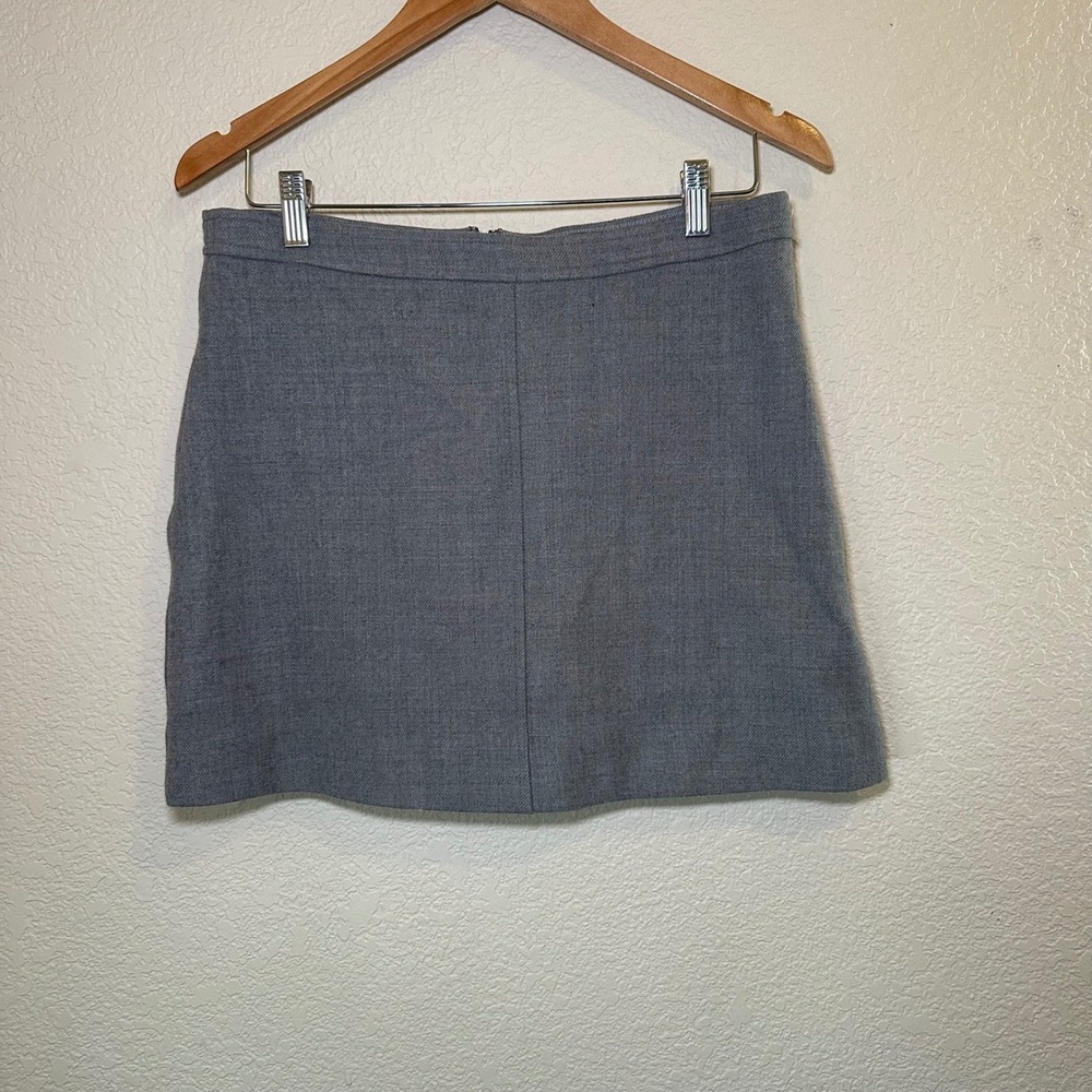 J. Crew‎ Womens 10 Mini Skirt 100% Wool Gray Office Work Preppy Academia Retro